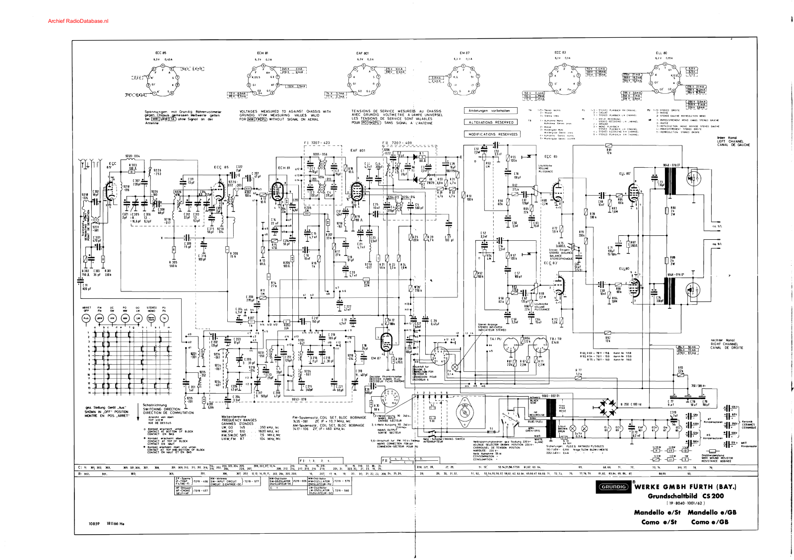 Grundig CS200 Schematic