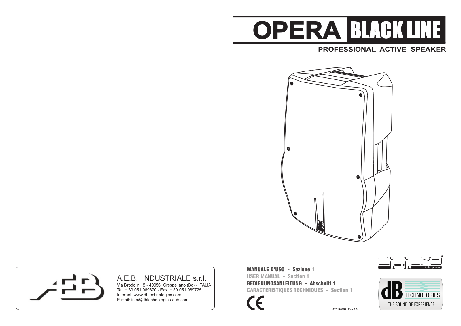 DB Technologies Opera 915 Black Line, Opera 712 Black Line, Opera 715 Black Line User manual