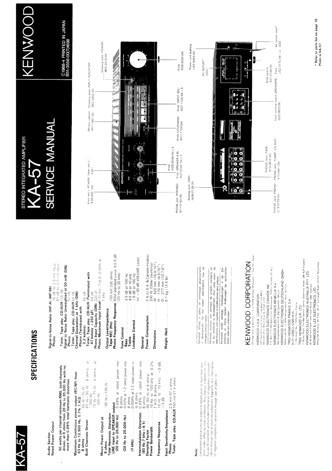Kenwood KA-57 Service manual