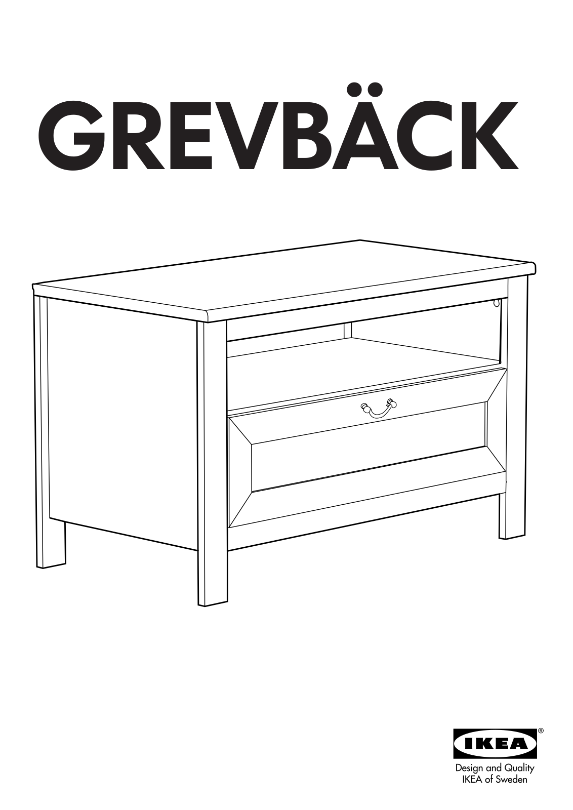 IKEA GREVBÄCK  TV UNIT 35 7/8X18 1/2