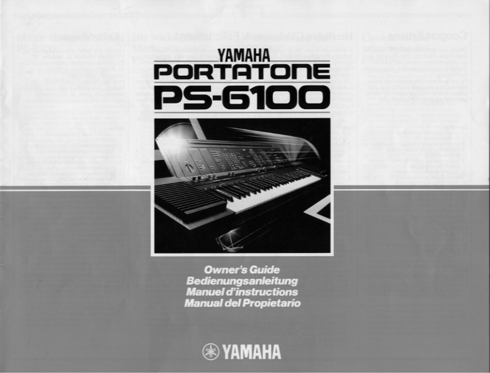 Yamaha PS6100E, PS6100 User Manual