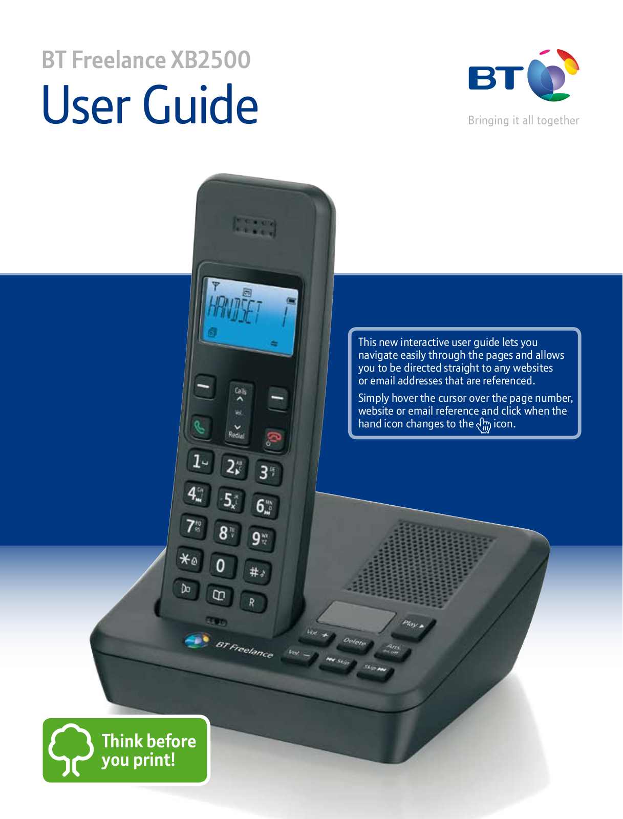 BT FREELANCE XB2500 User Manual