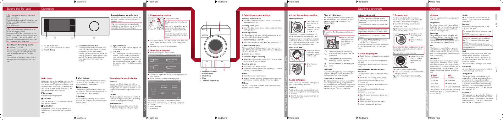 Miele WXR 860 Brief operating instructions