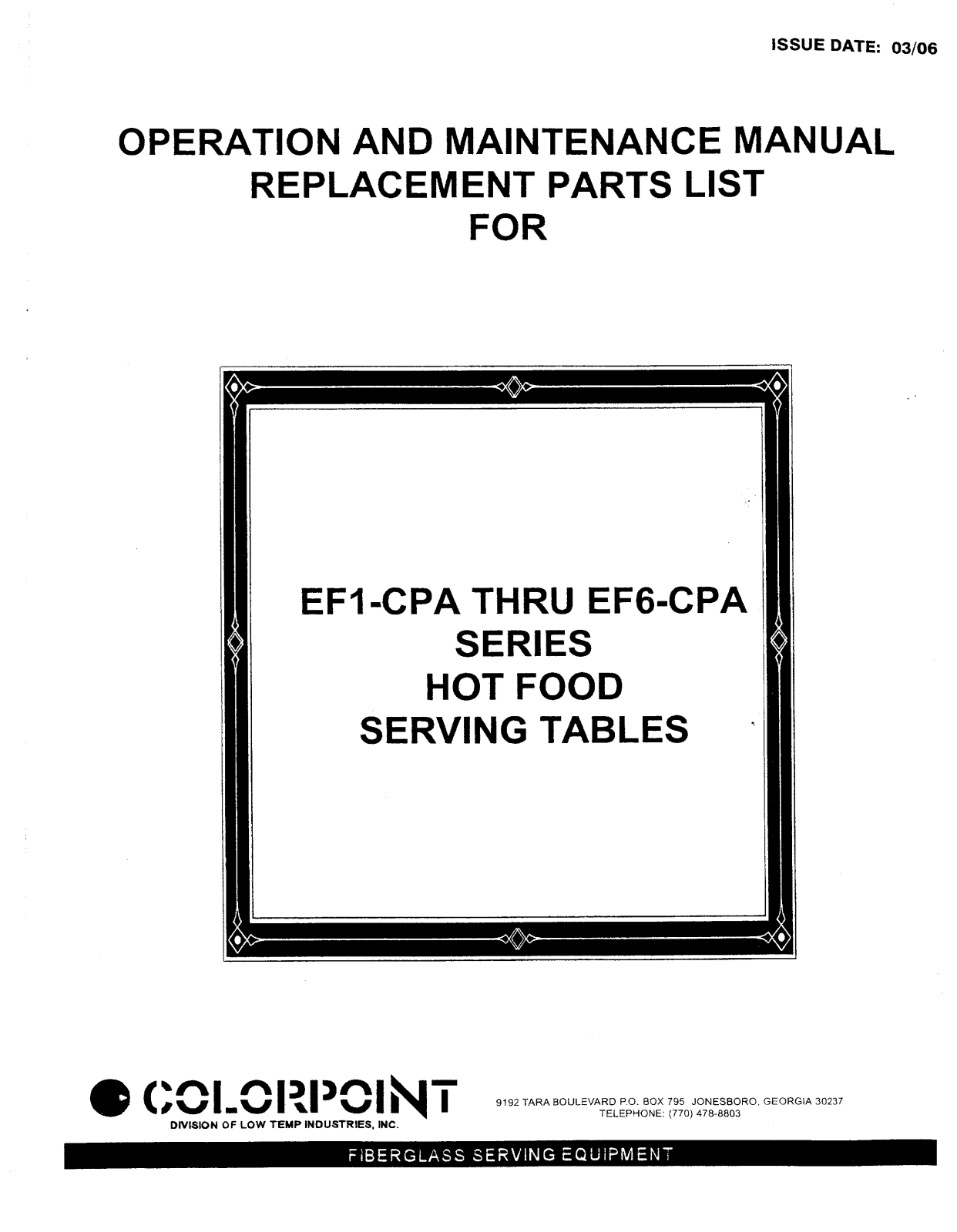 Low Temp Industries EF-2-EB Parts List