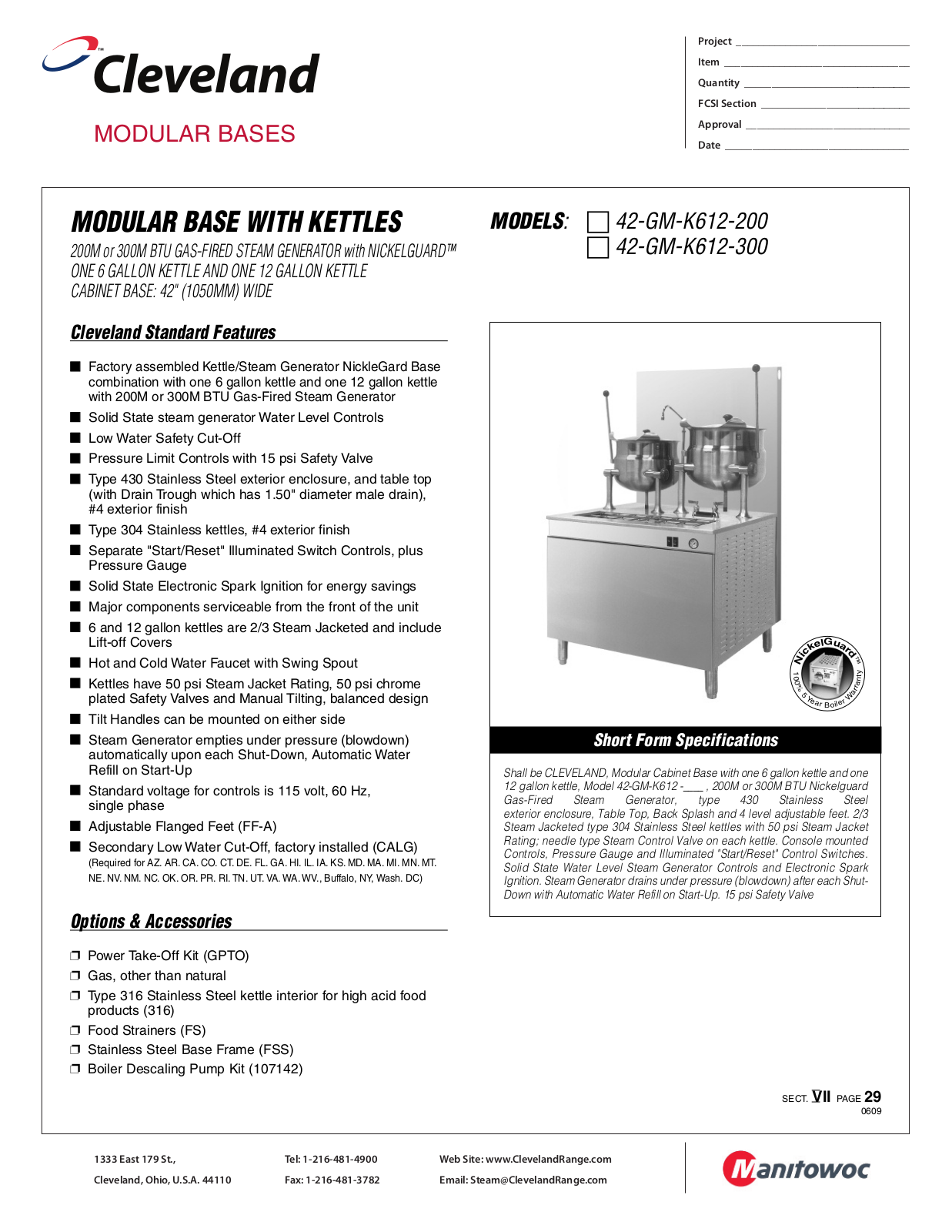 Cleveland 42-GM-K612-200 User Manual