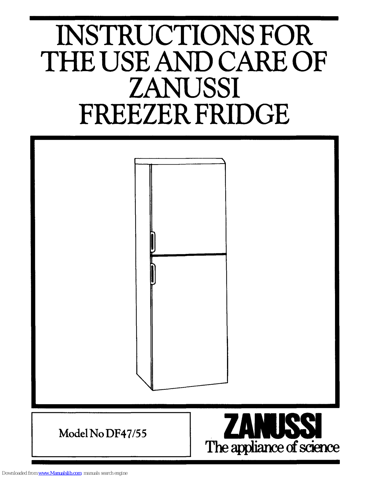 Zanussi DF47/55 Instructions For Use Manual