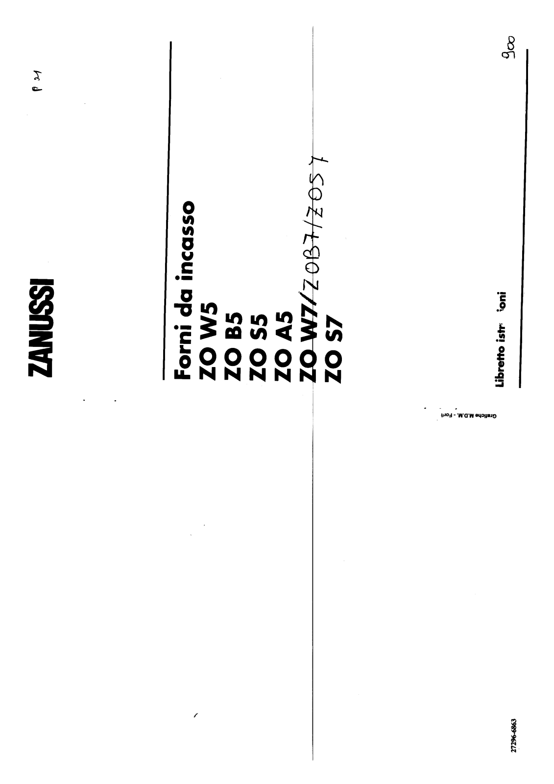 Zanussi ZOA5, ZOS7 User Manual