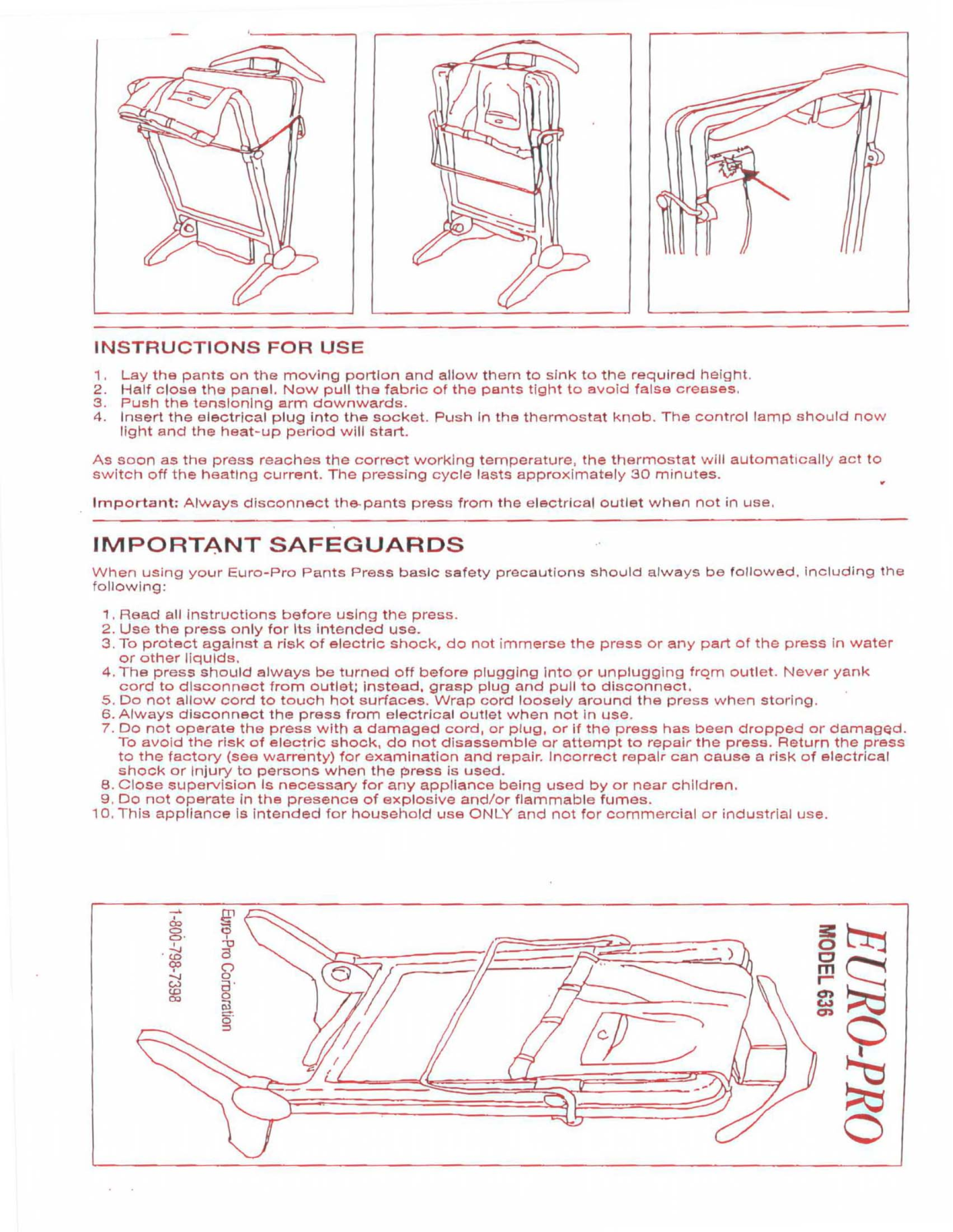 Euro-Pro 636 User Manual