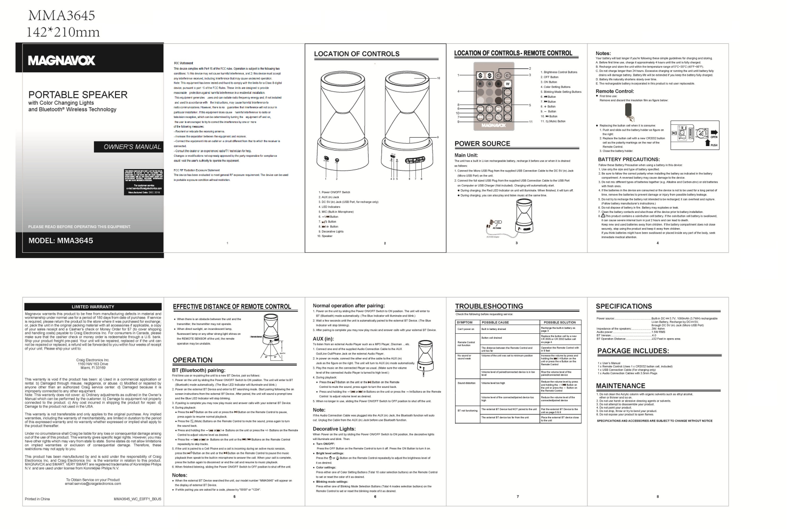 YYW Tech MMA3645 User Manual