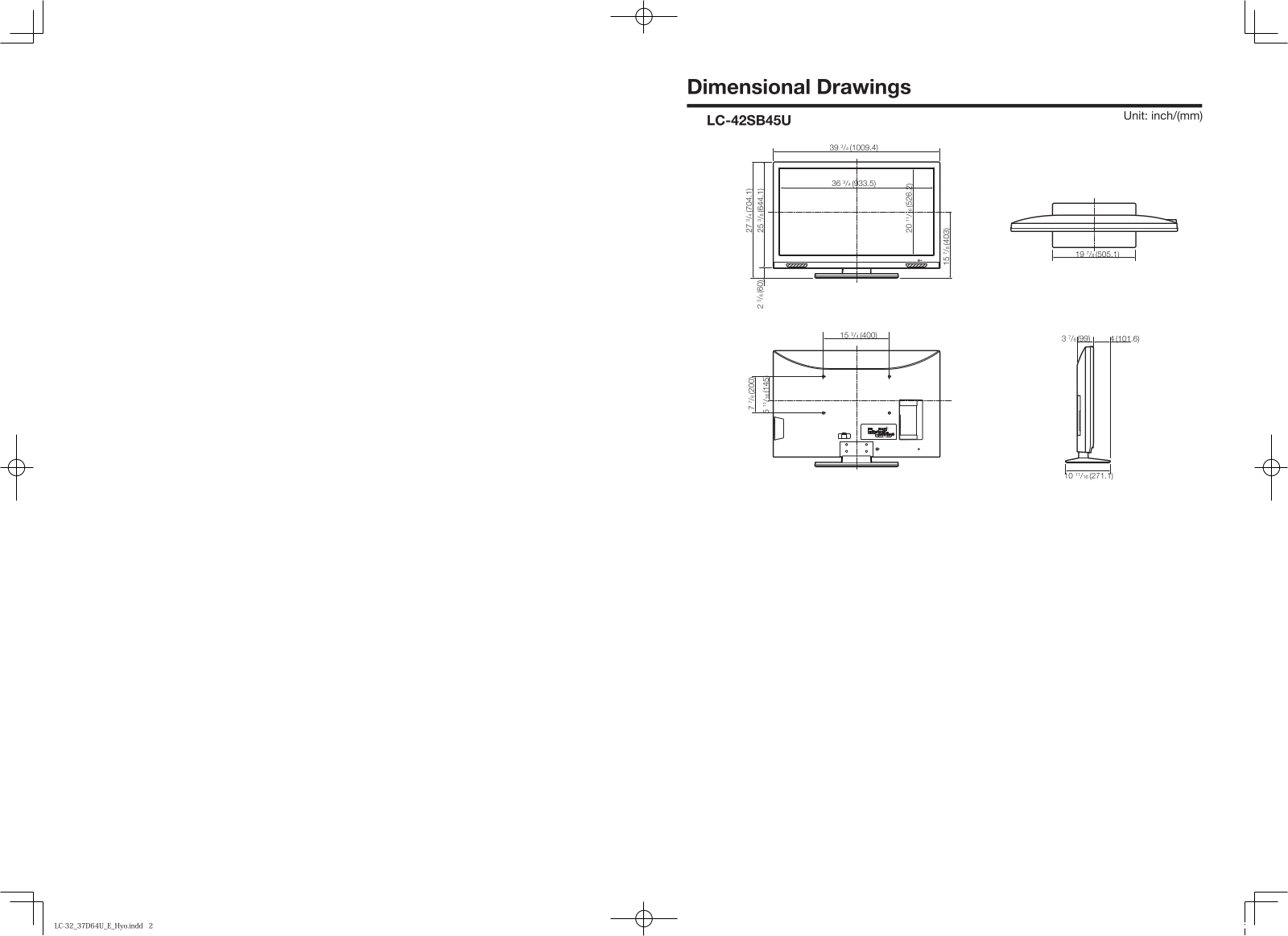 SHARP LC-42SB45U, LC-42SB45UT User Manual