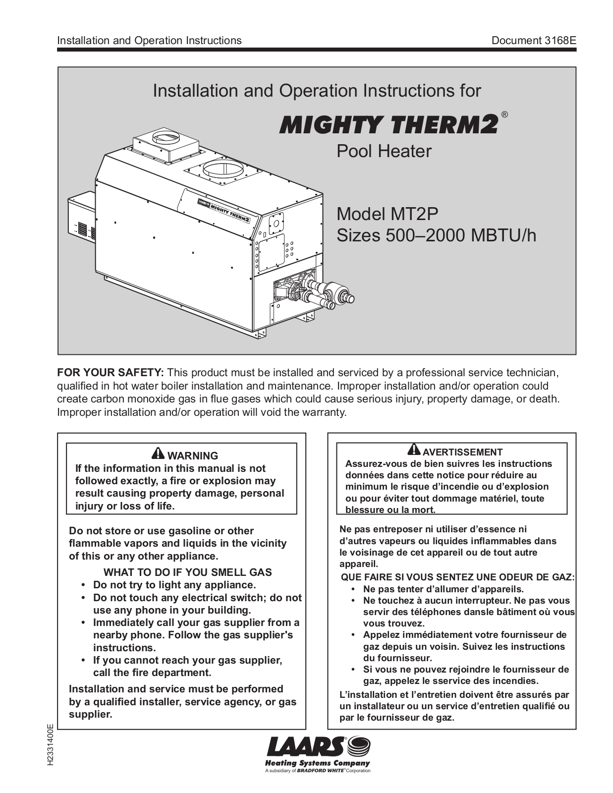 LAARS MT2P User Manual