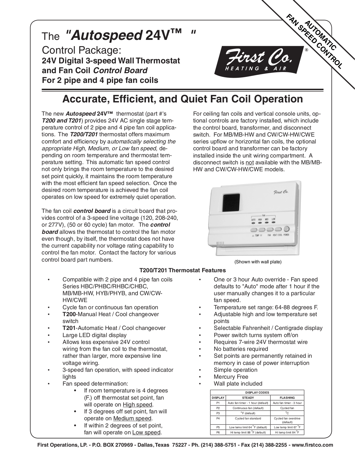 Hunter Fan T201, T200 User Manual