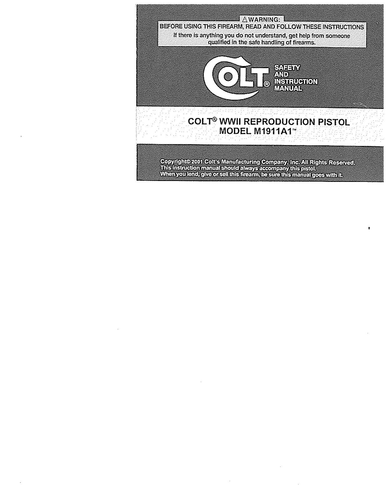 colt m1911a1 User Guide