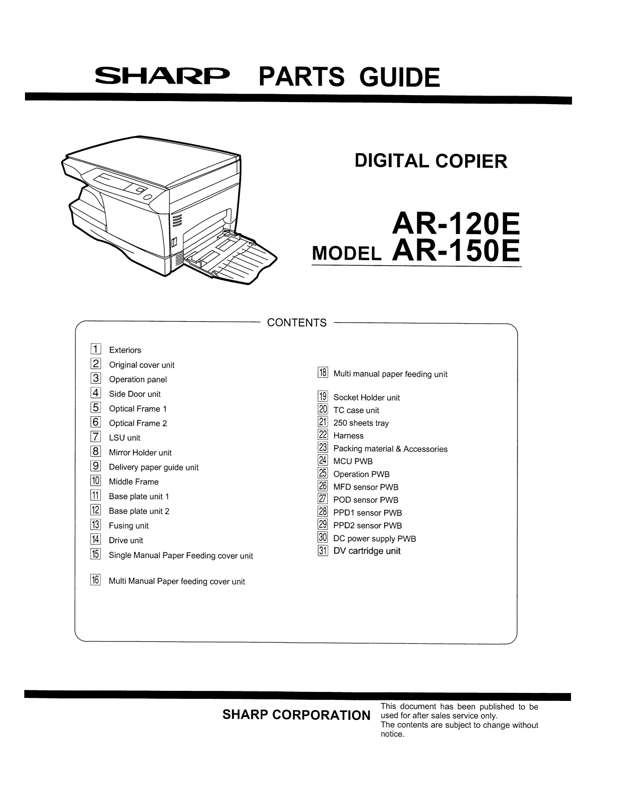 SHARP AR150EPG, LAGA Service Manual