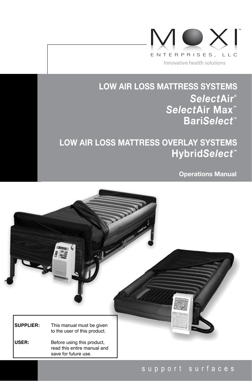 ROHO SelectAir MA mattress User Manual