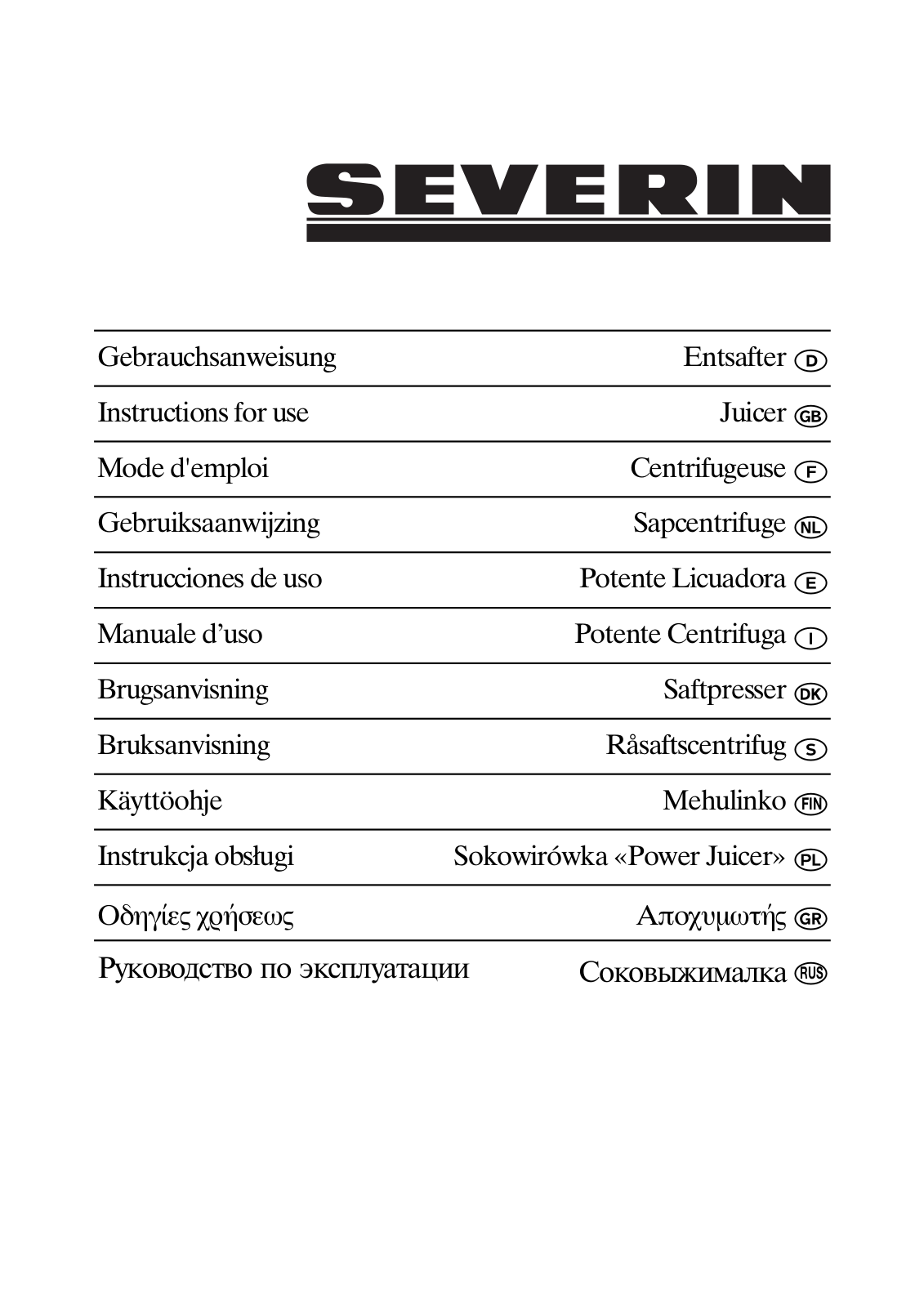 SEVERIN ES 3560 User Manual