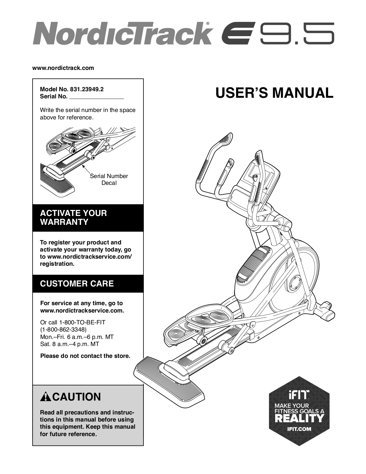 NordicTrack 831.239492 Owner's Manual