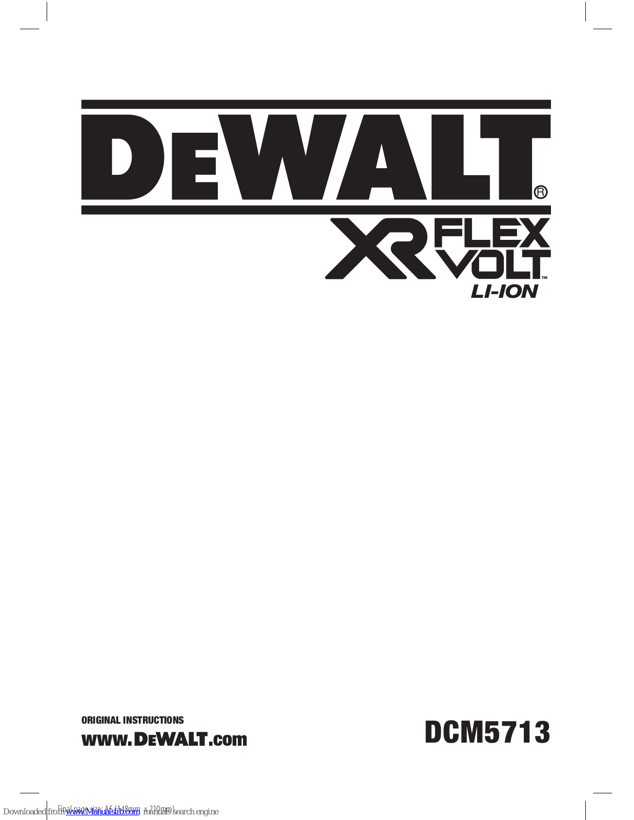 DeWalt DCM5713 Original Instructions Manual