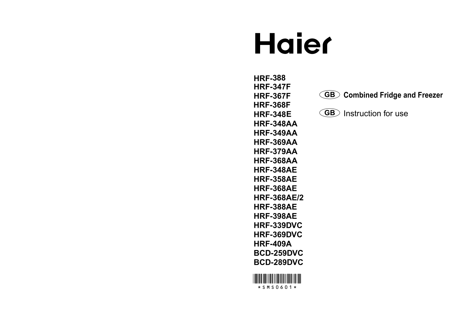 Haier HRF-388AE User Manual