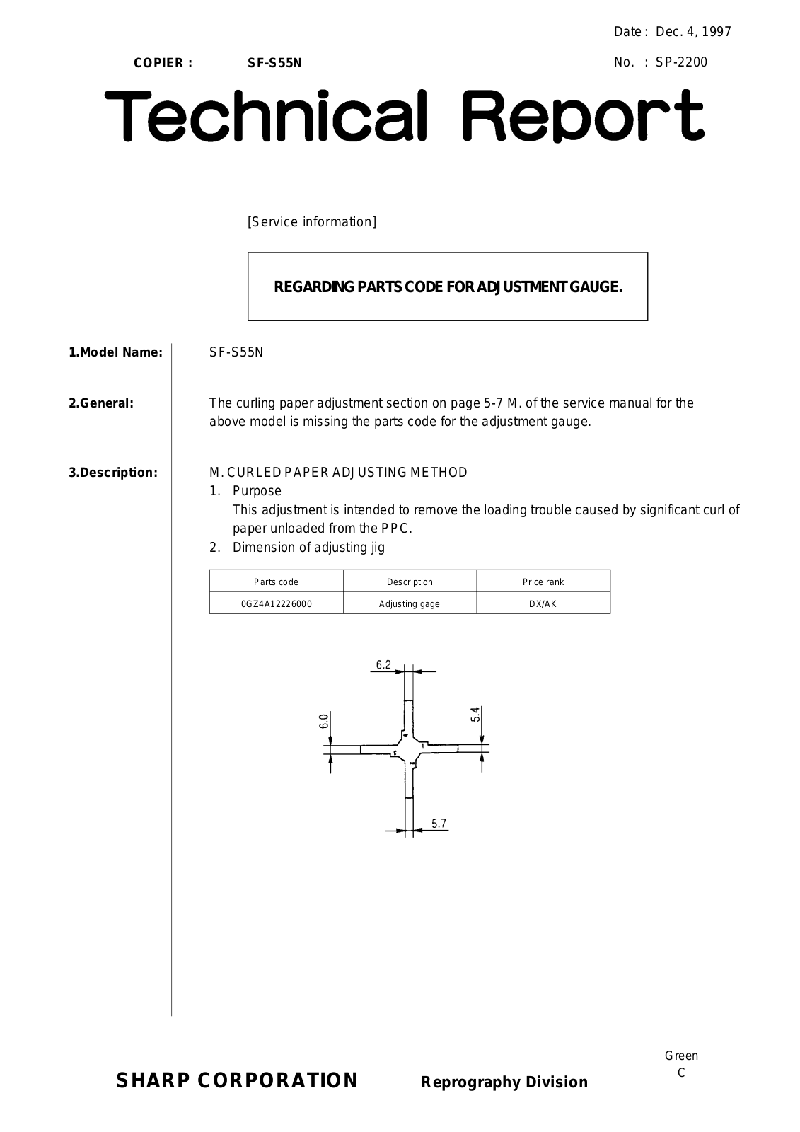 SHARP sp2200 Technical Report