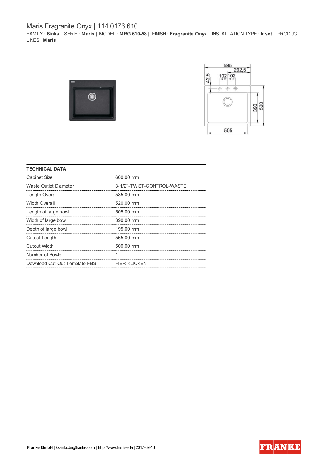 Franke 114.0176.610 Service Manual