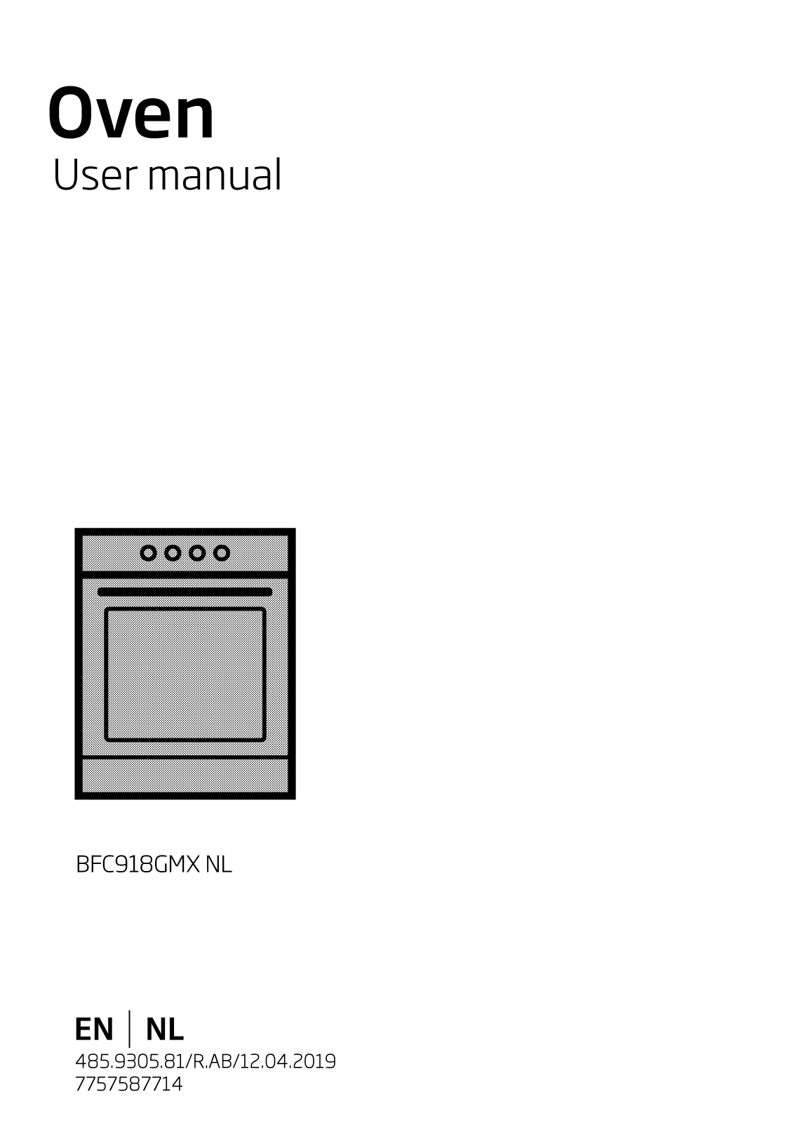 Beko BFC918GMX NL User manual