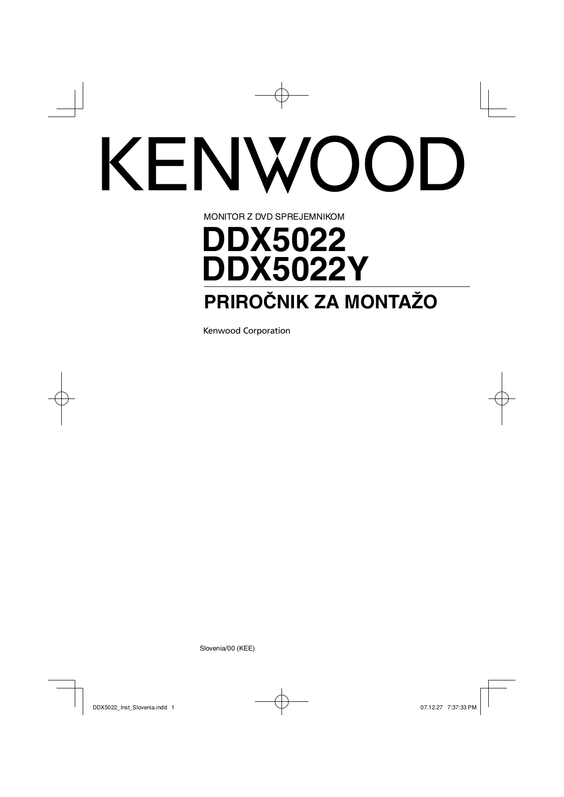 Kenwood DDX5022, DDX5022Y User Manual