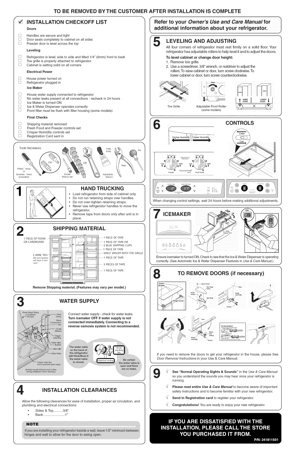 Frigidaire CRSE234FW2, CRSE234JB1, CRSE234JB2, CRSE234JQ1, FRS26RC3JS0 Installation Guide - ManualMachine.com