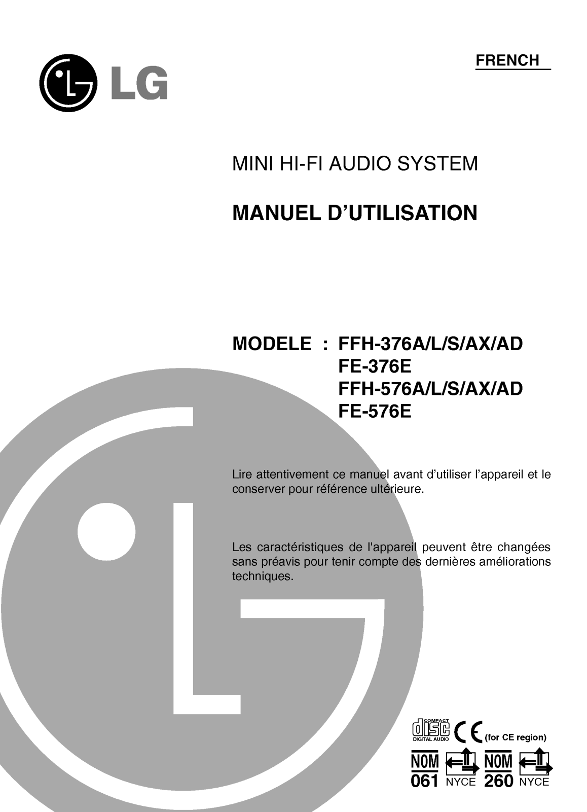 LG FFH-576AD User Manual