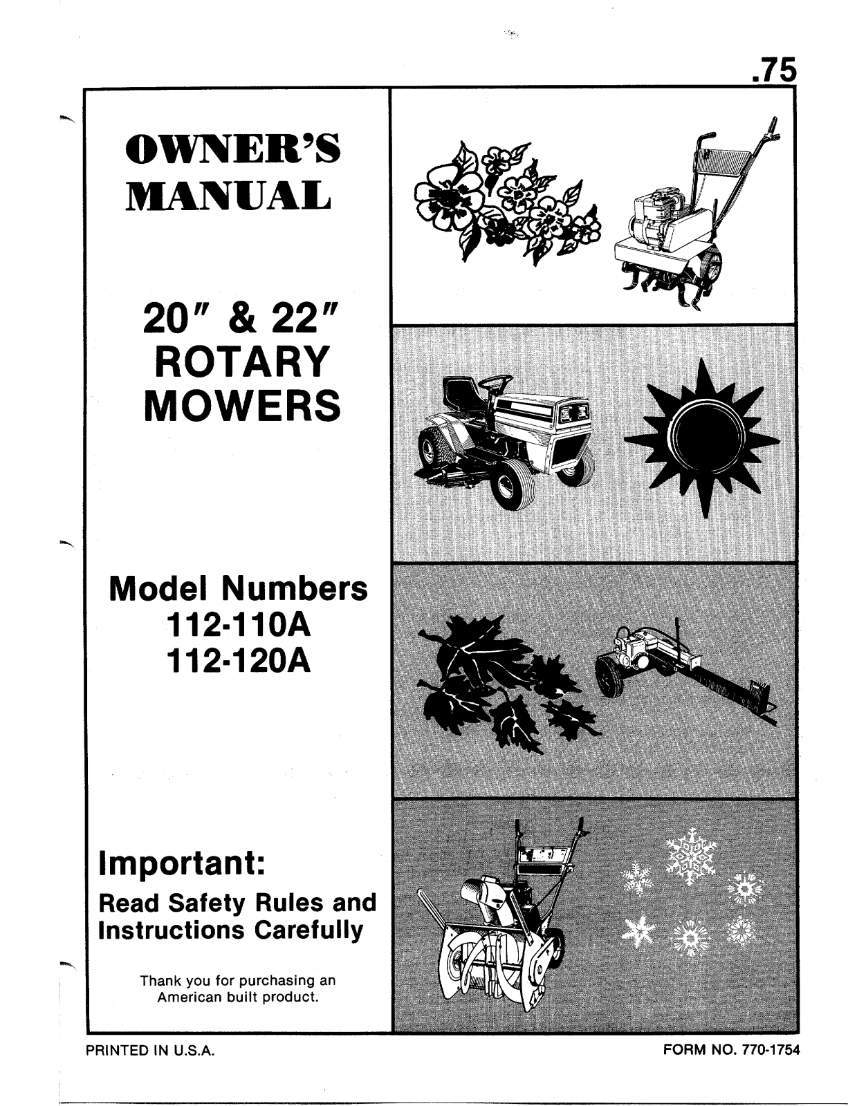 Bolens 112-120A, 112-110A User Manual