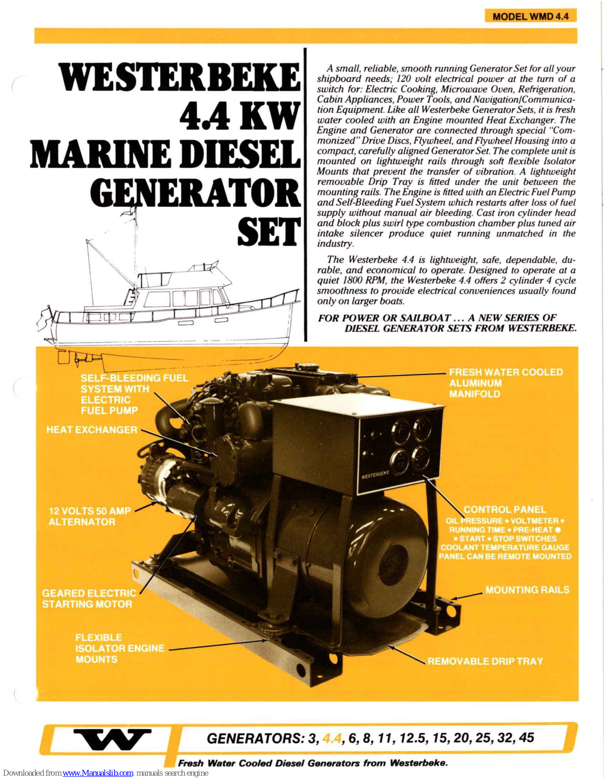 Westerbeke WMD 4.4, WMD4.4-612, WMD4.4-613, WMD3.3-512, WMD3.3-513 Specification - ManualMachine.com
