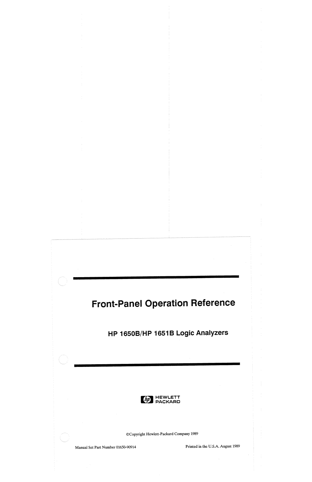 HP (Hewlett-Packard) 1650B, 1651B User Manual