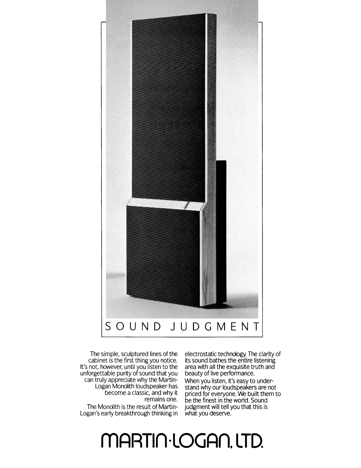 MartinLogan Monolith Loudspeake User Manual