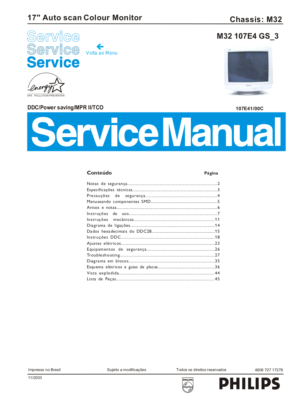 Philips 107E41-00C Service Manual