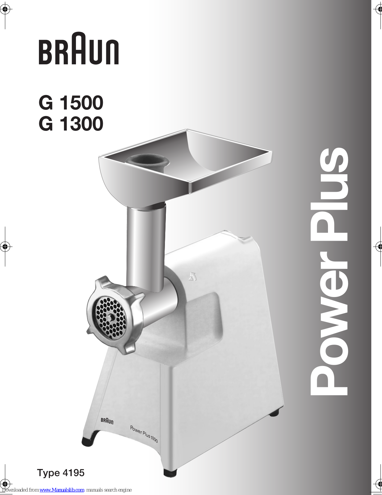 Braun G 1500, G 1300, Power Plus G 1500, Power Plus G 1300 User Manual