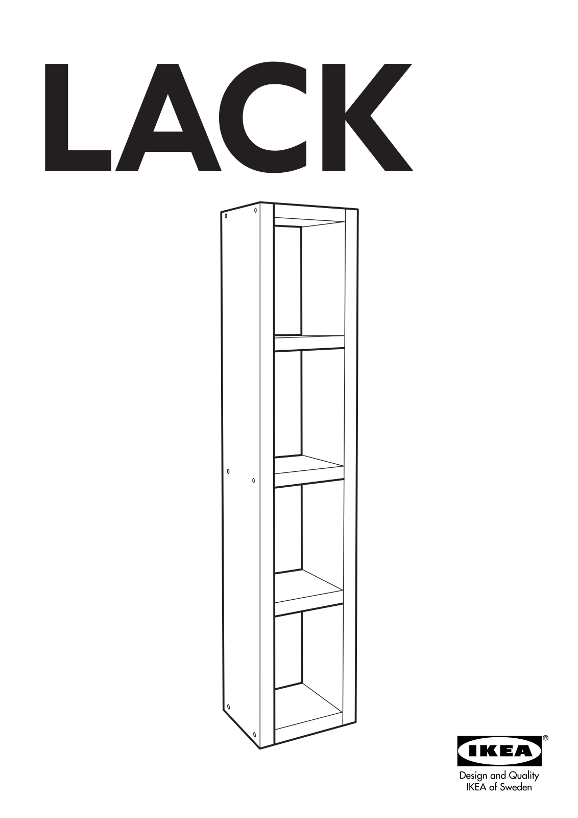 IKEA LACK SHELVING UNIT 13 3-4X74 3-4 Assembly Instruction