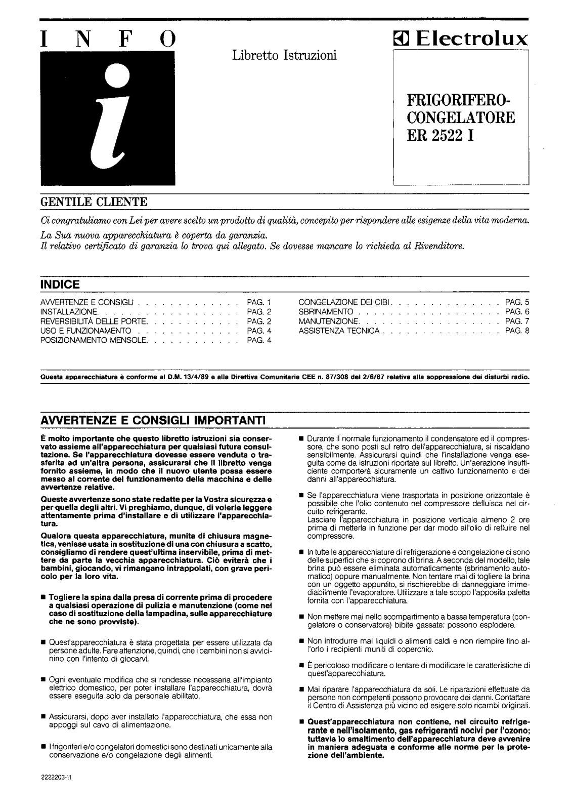 AEG ER2522I User Manual