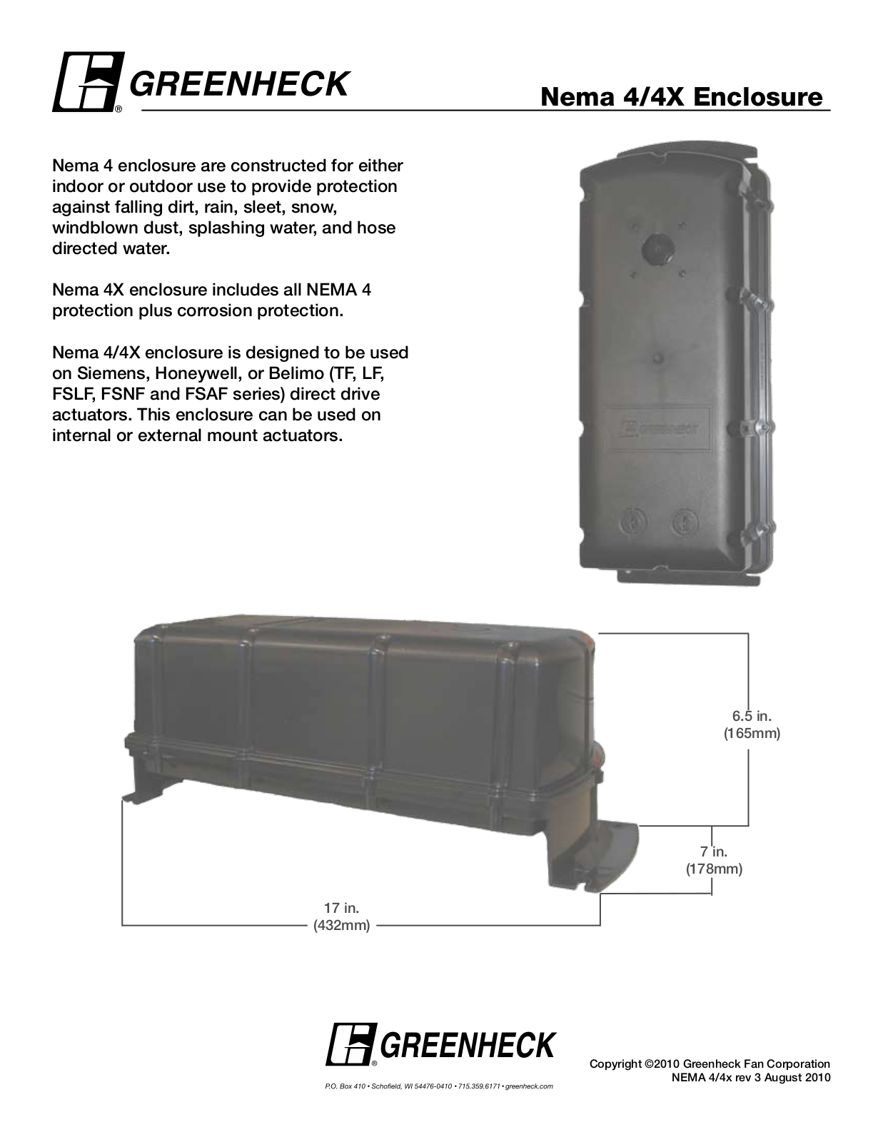 Greenheck NEMA 4 User Manual