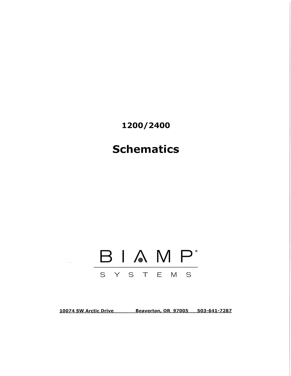 Biamp 2400, 1200 User Manual