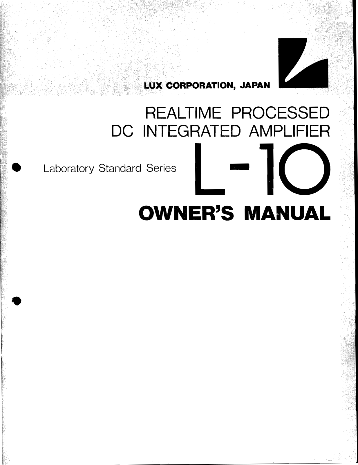 Luxman L-10 Owners Manual