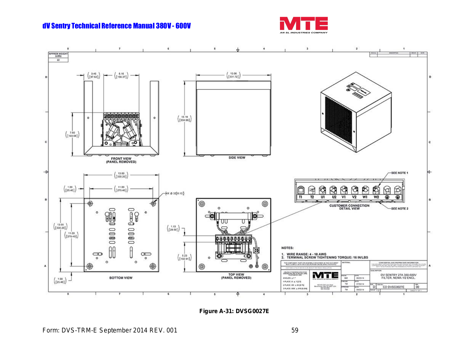 MTE DVSG0027E Technical Reference Manual