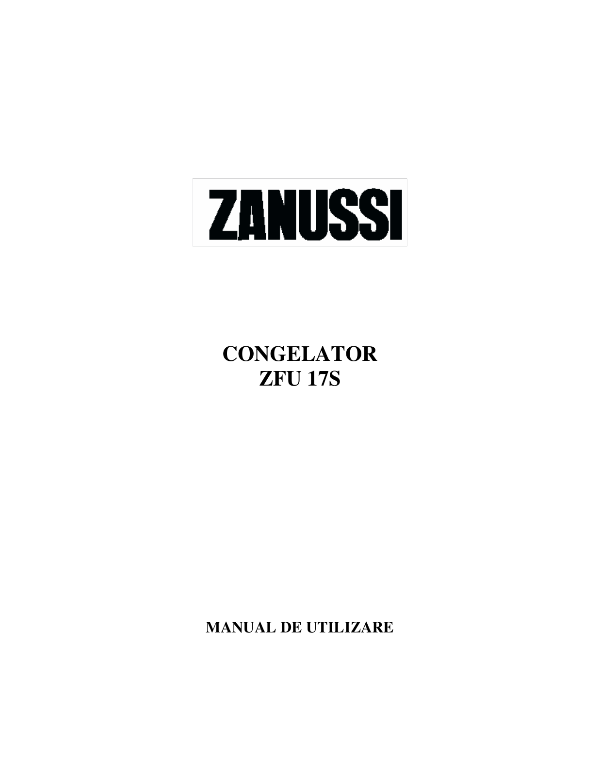 Zanussi ZFU17S User Manual