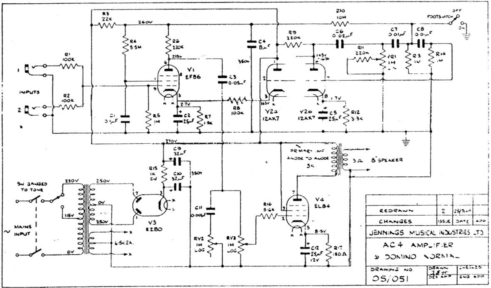 Vox ac4 schematic