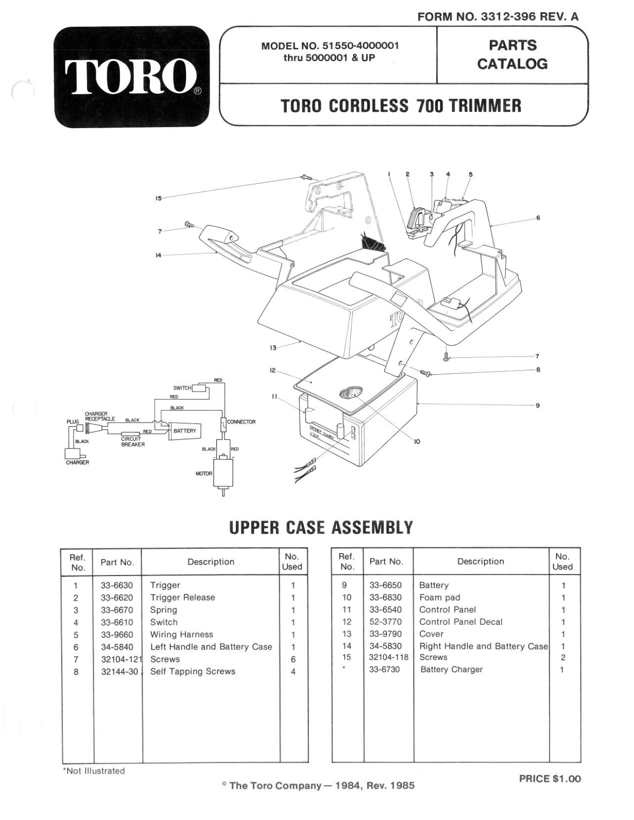 Toro 51550 Parts Catalogue