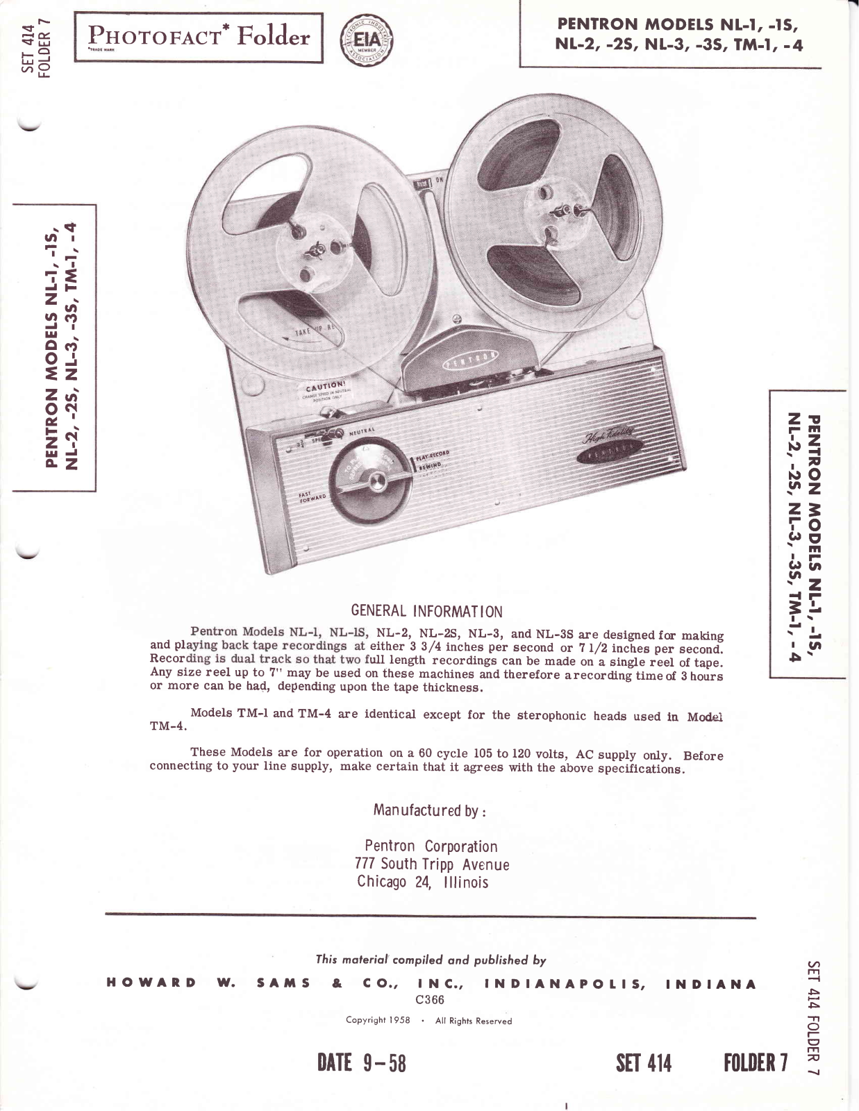 Pentron NL-1, NL-1S, NL-2, NL-2S, NL-3 Schematic - ManualMachine.com