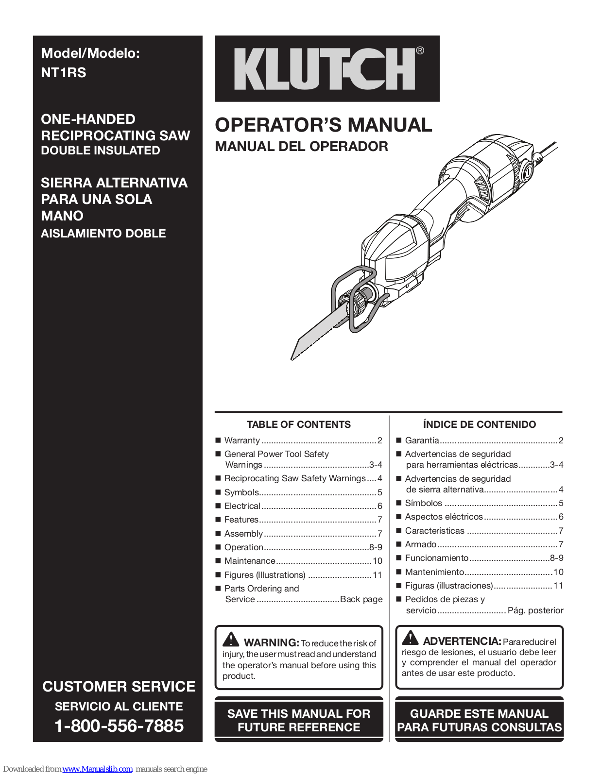 Klutch NT1RS Operator's Manual