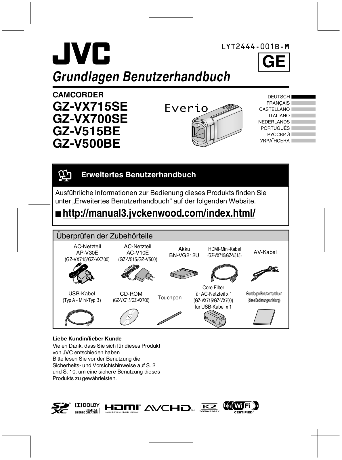 JVC GZ-VX715 User manual