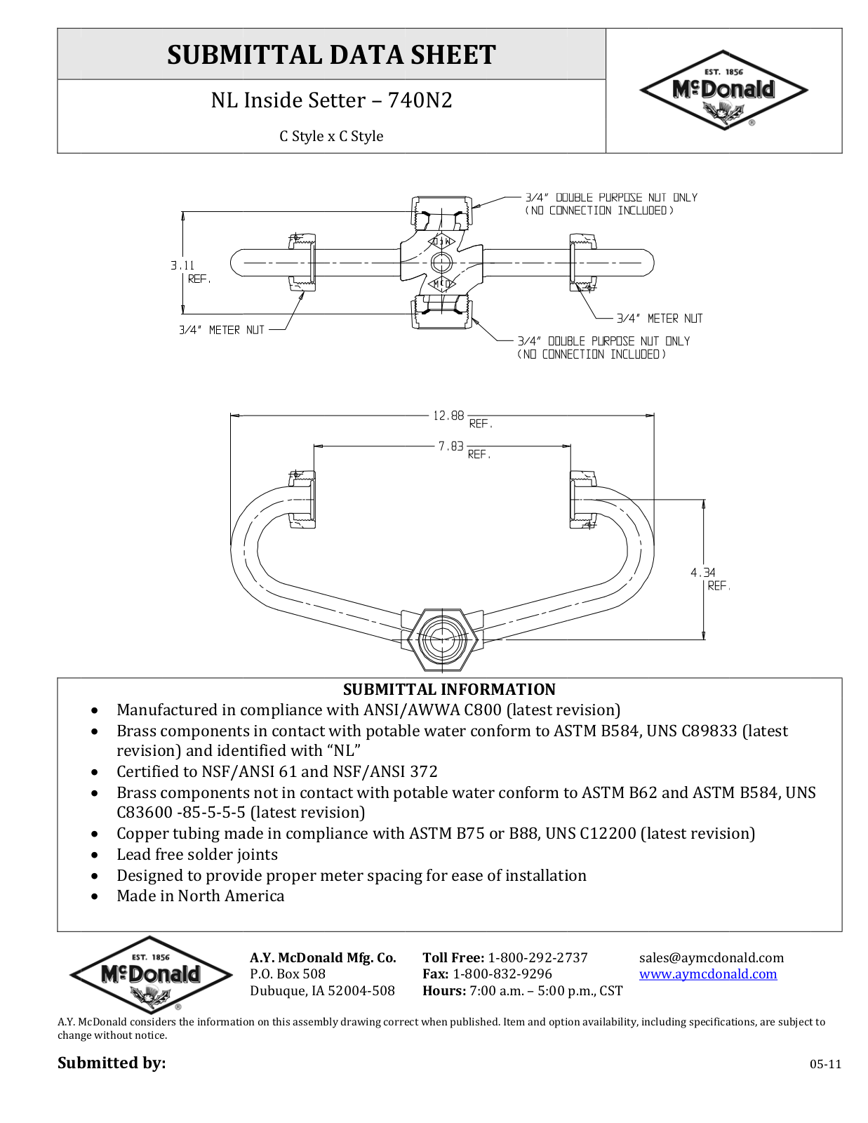 A.Y. McDonald 740N2 User Manual