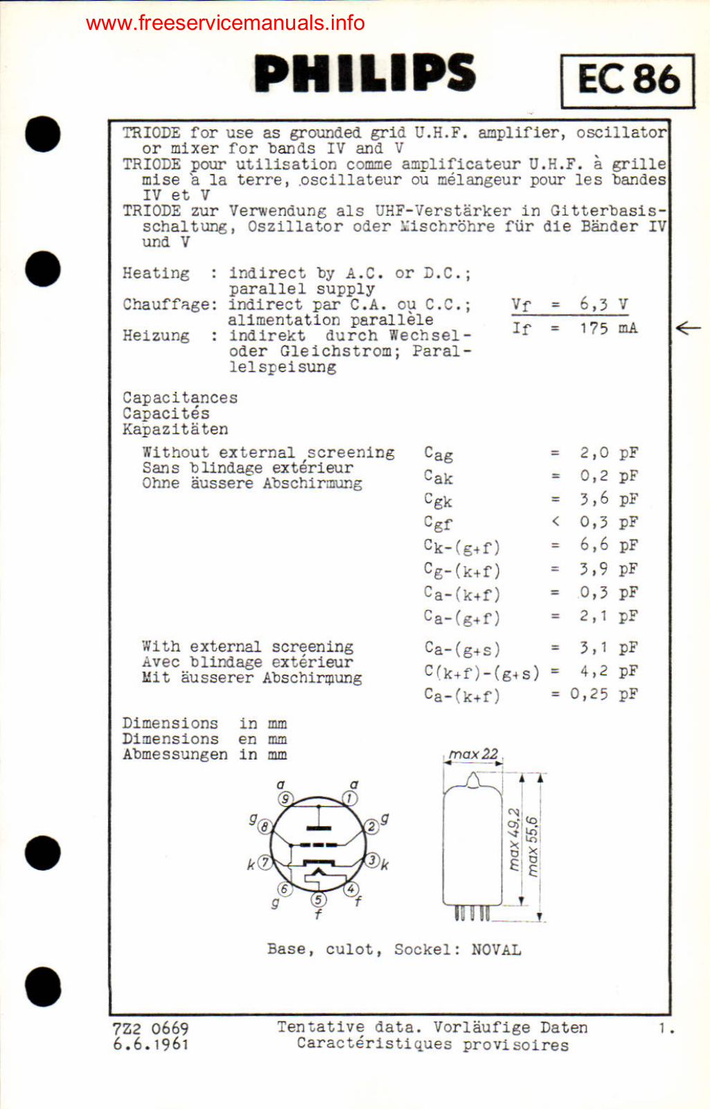 Philips ec86 DATASHEETS