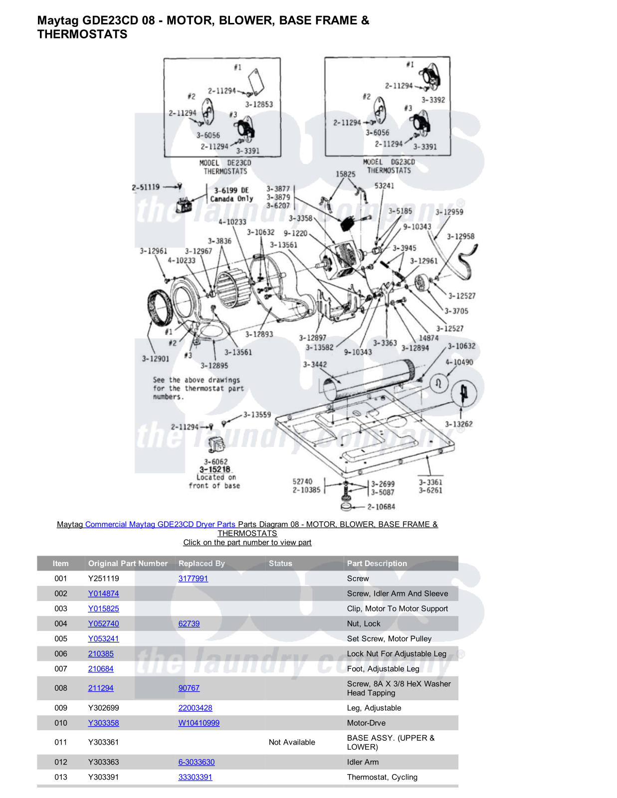 Maytag GDE23CD Parts Diagram